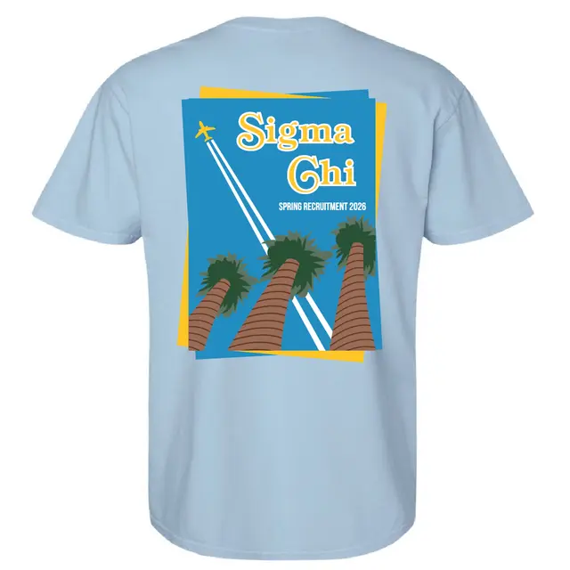 Sigma Chi Palm Trees and Jet Stream Rush Shirt 2