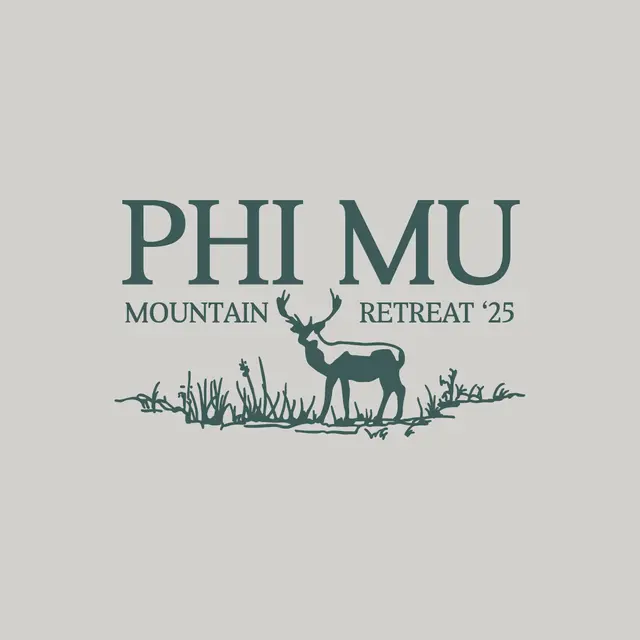 Phi Mu Deer Graphic Mountain Retreat Crewneck