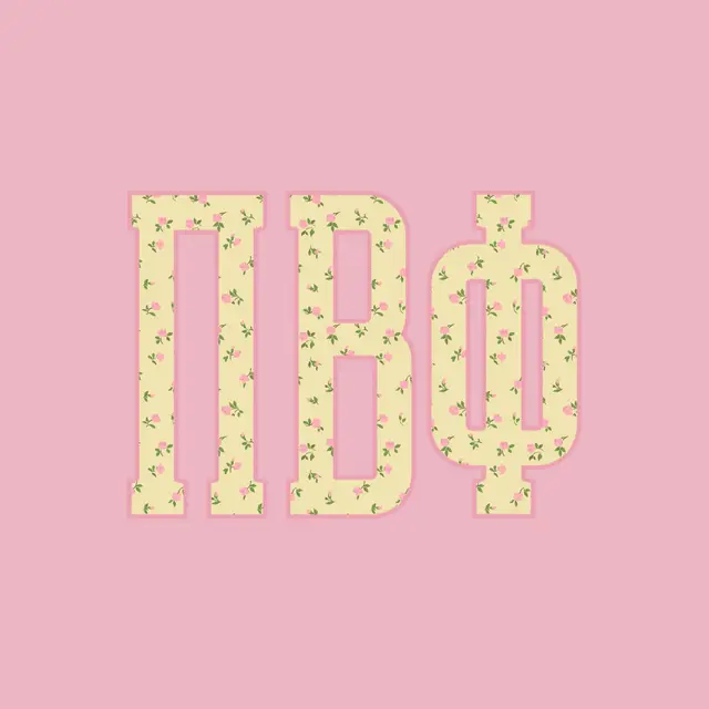 Pi Beta Phi Floral Text PR Crewneck