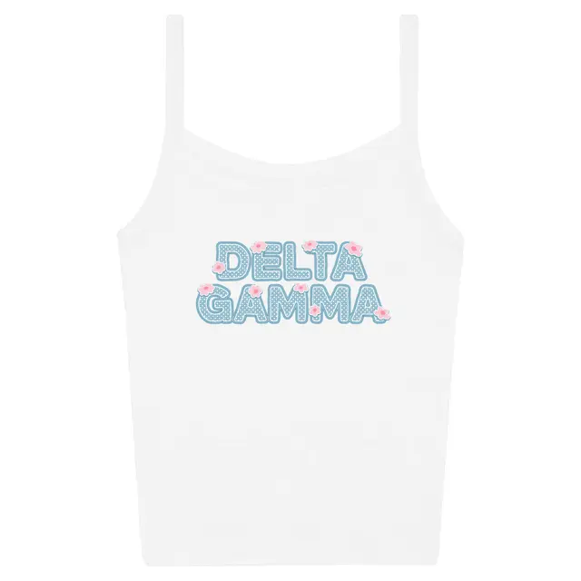 Delta Gamma Floral Lace Text PR Tank 2