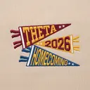 Kappa Alpha Theta Pennant Design Homecoming Hoodie