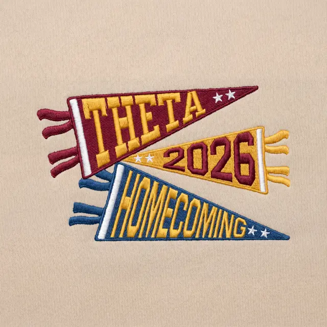 Kappa Alpha Theta Pennant Design Homecoming Hoodie