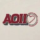 Alpha Omicron Pi Stacked Text Heart Baseball Parent's Weekend Shirt