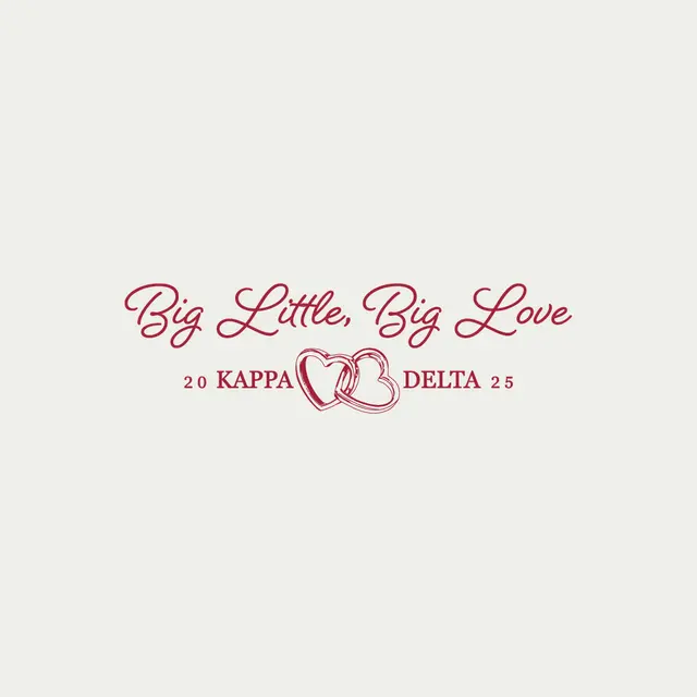 Kappa Delta Script Text and Heart Big Little Reveal Shirt