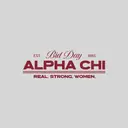 Alpha Chi Omega Bold Serif Text Bid Day Crewneck