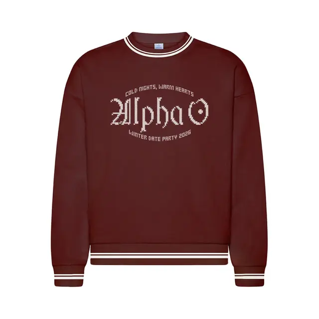 Alpha Omicron Pi Decorative Script Date Party Crewneck 2