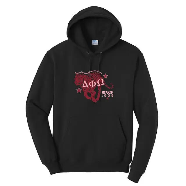 Delta Phi Omega Bold Tiger Graphic PR Hoodie 2