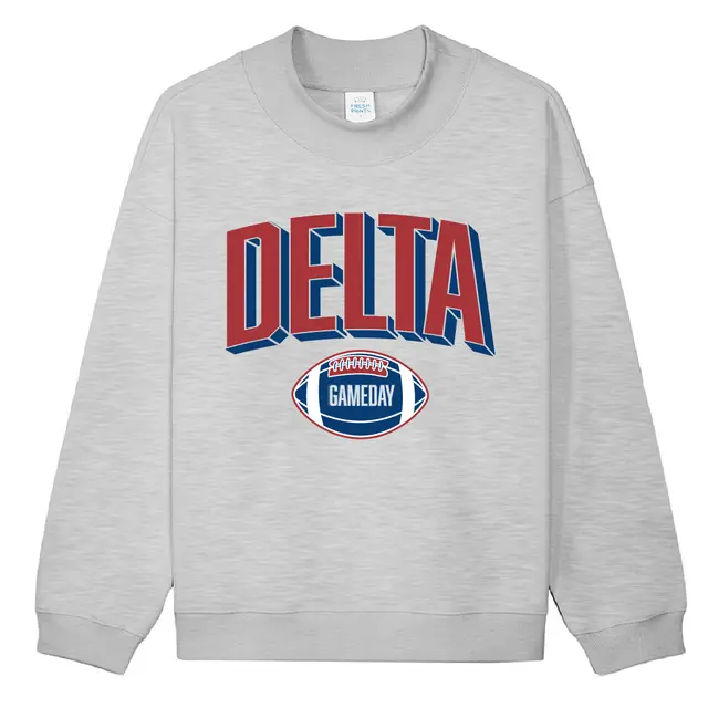 Delta Delta Delta Bold Block Lettering Game Day Hoodie 2
