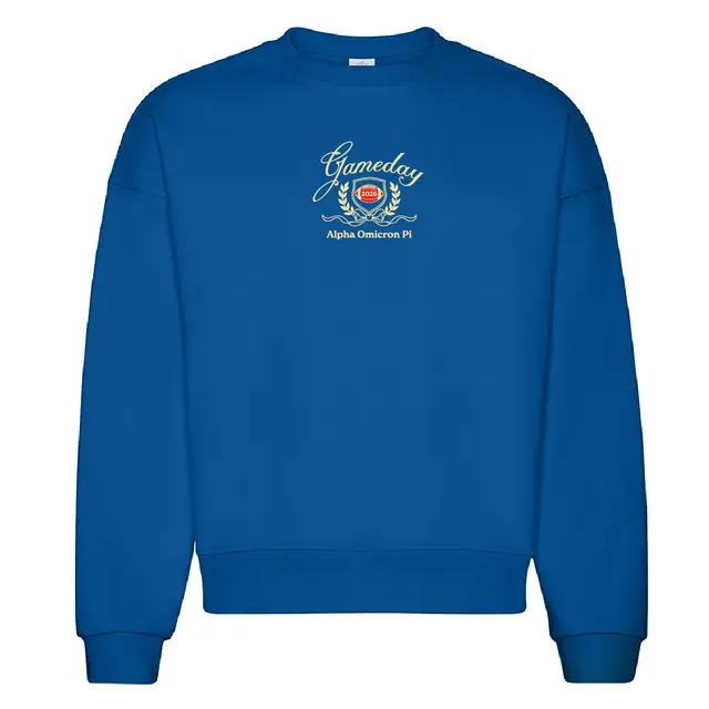 Alpha Omicron Pi Script Shield Game Day Sweater 2
