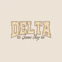 Delta Delta Delta Bow Pattern Block Texts Game Day Crewneck