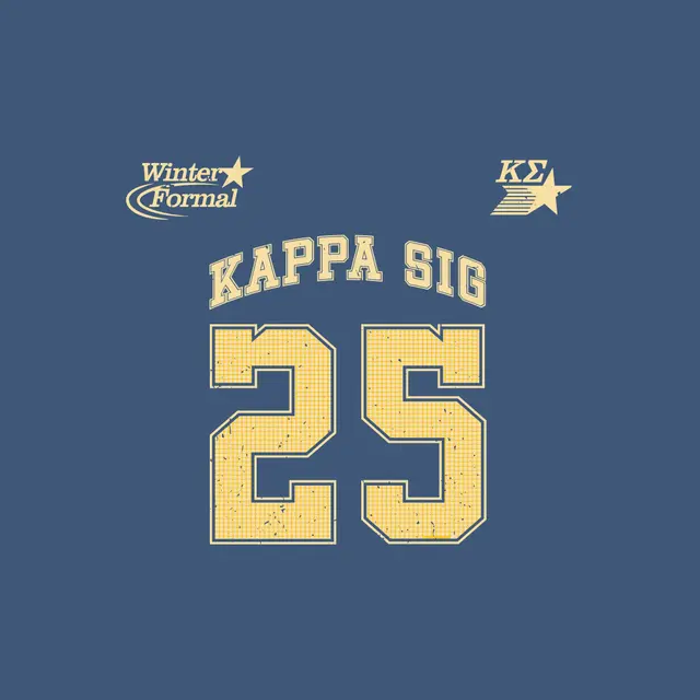 Kappa Sigma Bold Number and Star Winter Formal Hoodie