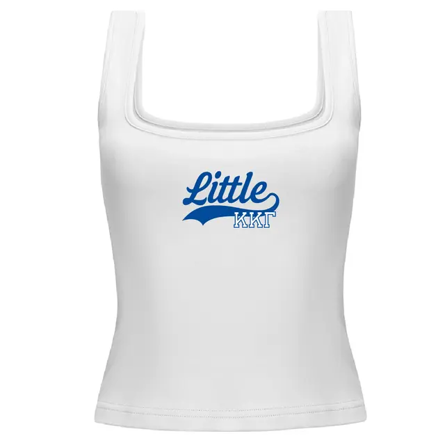 Kappa Kappa Gamma Script Blue Big Little Reveal Tank 2