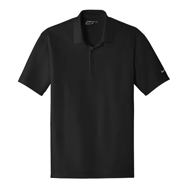 Customizable Nike Dri-FIT Classic Fit Players Polo with Flat Knit Collar 838956 Black Front