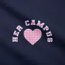 Her Campus Checker Pattern Heart PR Crewneck