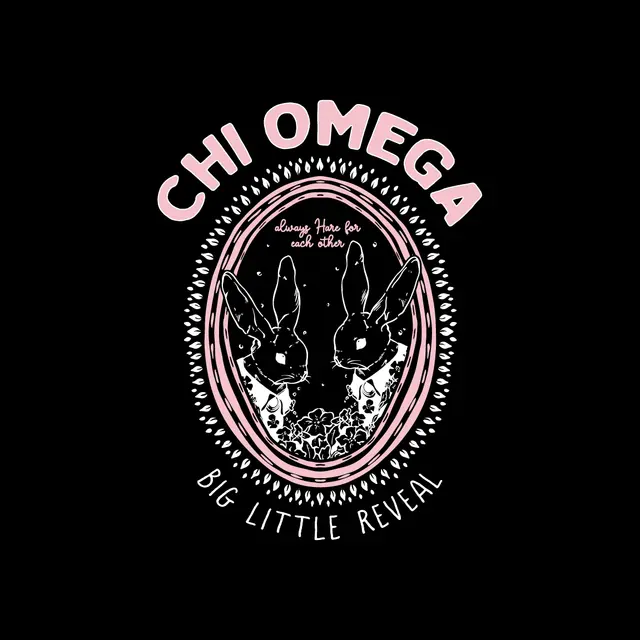 Chi Omega Bunny Art Big Little Reveal Shirt