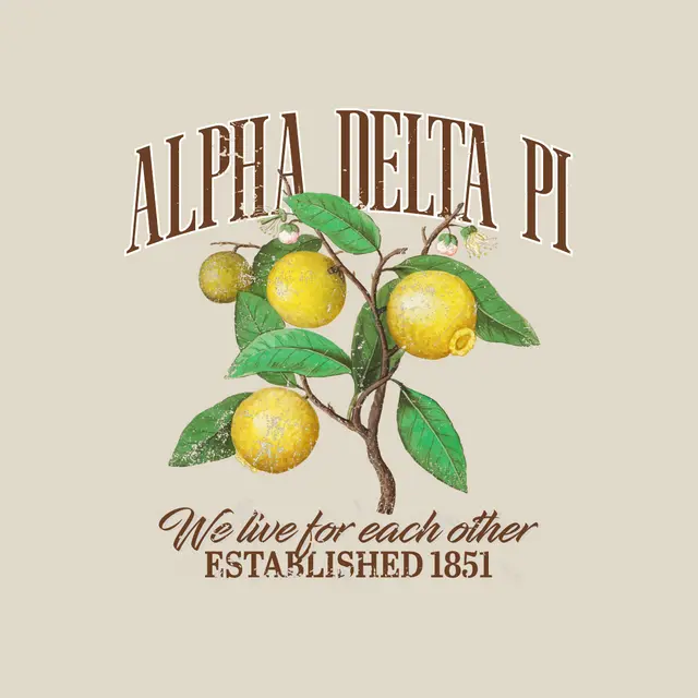 Alpha Delta Pi Lemon Tree Illustration PR Tank