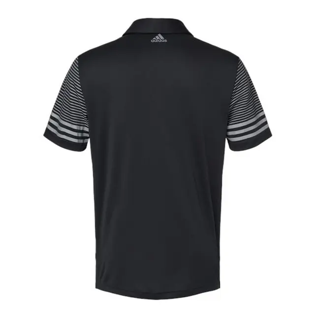 Adidas Striped Sleeve Polo a490 Black Back