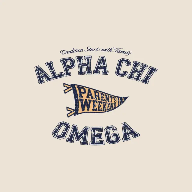 Alpha Chi Omega Pennant Design Parent's Weekend Crewneck