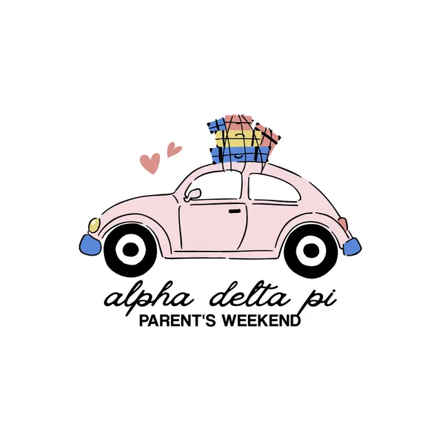 Alpha Delta Pi Pink Car Parent's Weekend Hoodie