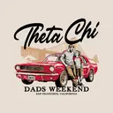 Theta Chi Vintage Car Illustration Parents Weekend Shirt