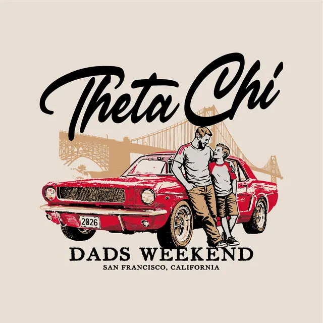 Theta Chi Vintage Car Illustration Parents Weekend Shirt
