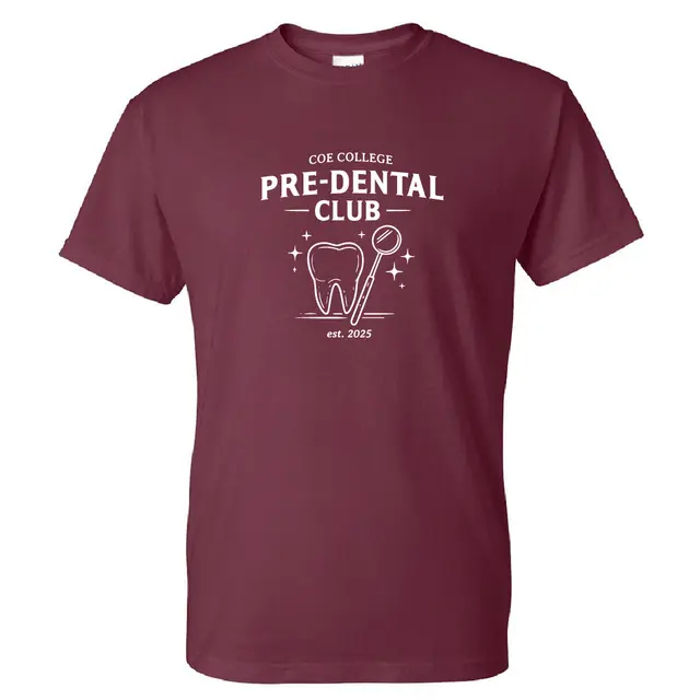 Coe College Pre-Dental Club Tooth Illustration PR Shirt 2
