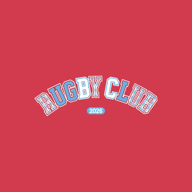 Rugby Club Plaid Pattern Arc Block Lettering PR Hoodie