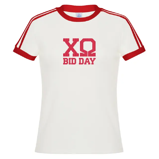 Chi Omega Stripe Block Text Rush & Bid Shirt 2