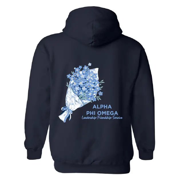 Alpha Phi Omega Floral Bouquet PR Hoodie 2
