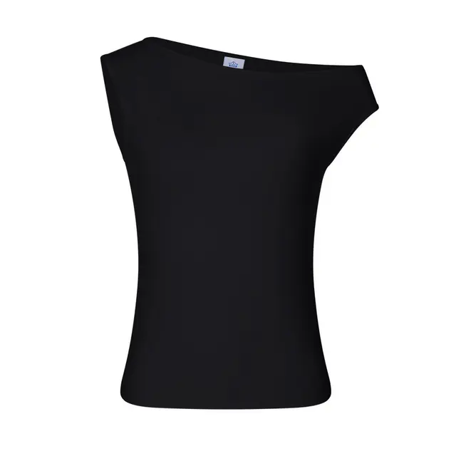 Off Shoulder Tank Black Front