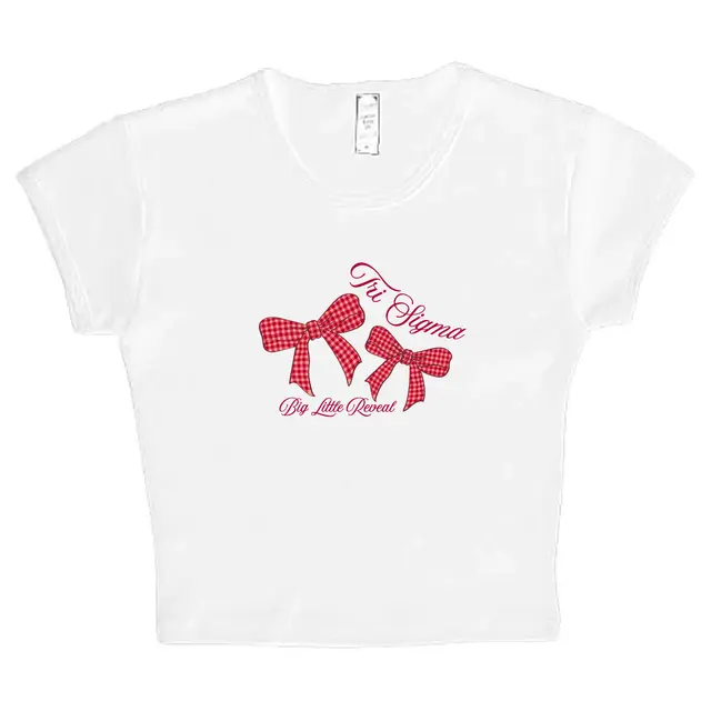 Sigma Sigma Sigma Gingham Bow Big Little Reveal Shirt 2