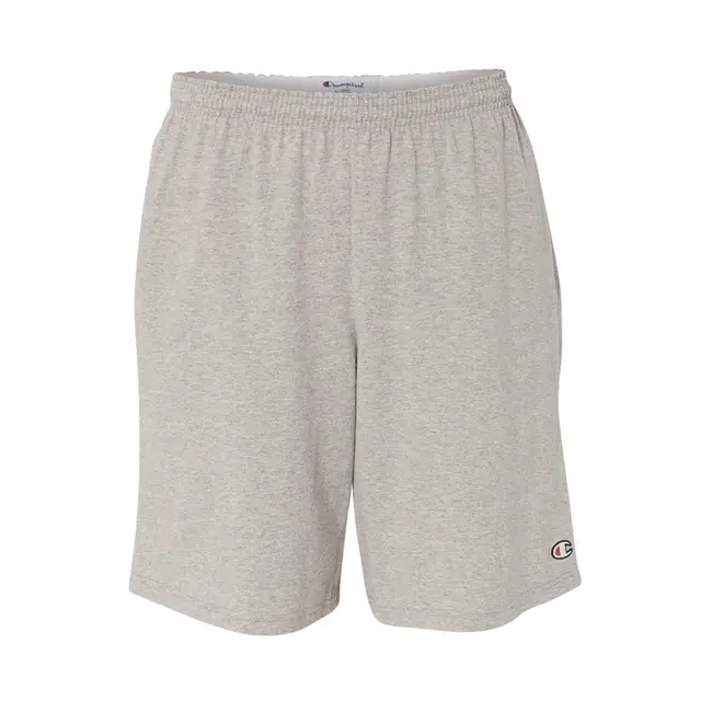 Customizable Champion Cotton Jersey 9" Shorts With Pockets 8180 Oxford-Grey Front