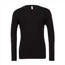 Customizable Bella + Canvas Unisex Jersey Long-Sleeve V-Neck T-Shirt 3425 Black Front