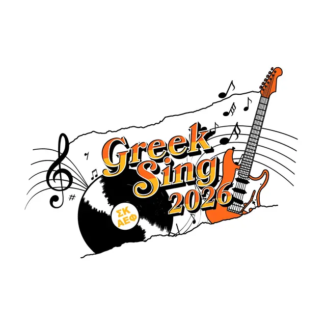 Sigma Kappa Guitar and Vinyl Greek Week Shirt