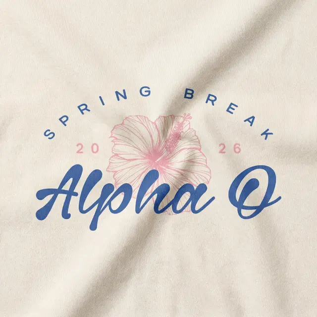 Alpha Omicron Pi Floral Illustration Spring Break Tank