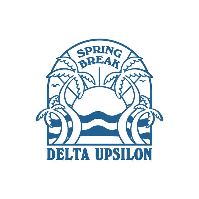 Delta Upsilon Palm Tree Illustration Spring Break Tank