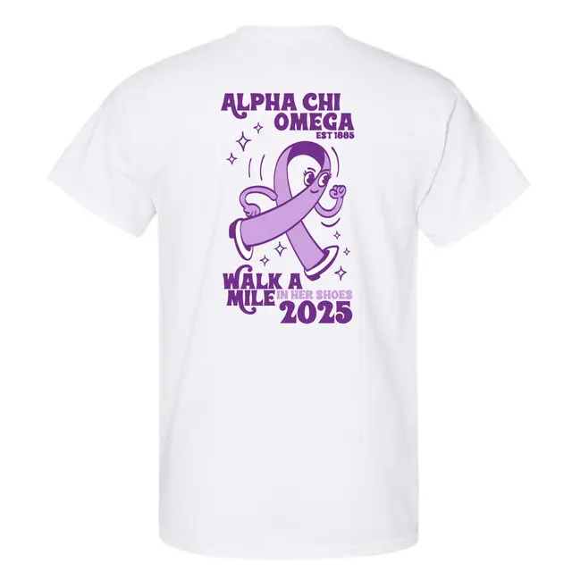 Alpha Chi Omega Cute Ribbon Walk Philanthropy Shirt 2