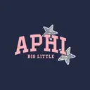 Alpha Phi Starry Text with Star Big Little Reveal Hoodie