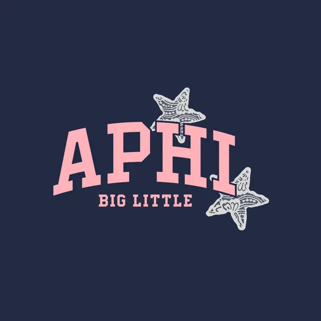 Alpha Phi Starry Text with Star Big Little Reveal Hoodie