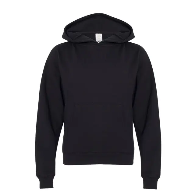 Independent Trading Co. Youth Midweight Hooded Sweatshirt Black Front