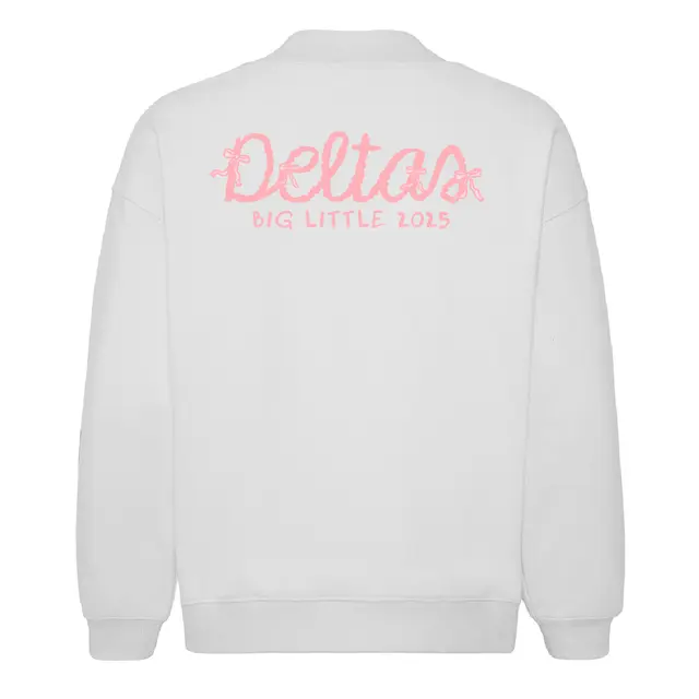 Delta Sigma Theta Bow Script with Pink Big Little Sweater 2