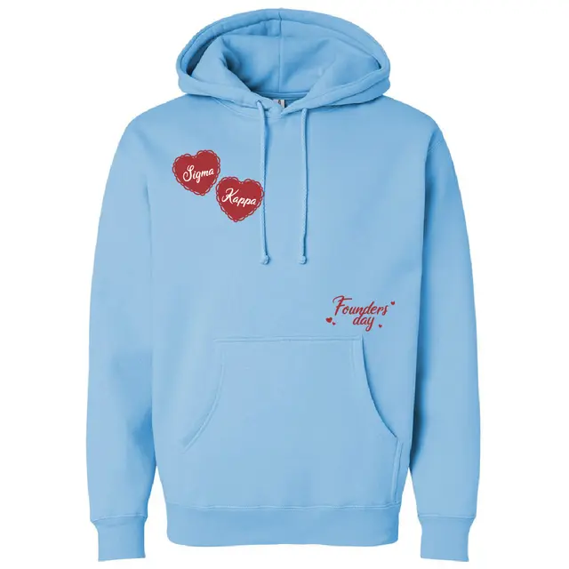 Sigma Kappa Heart Text Founder's Day Hoodie 2