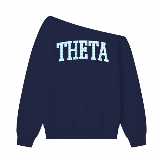 Kappa Alpha Theta Gingham Pattern Lettering PR Hoodie 2