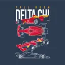 Delta Chi Race Car Illustration Rush Shirt
