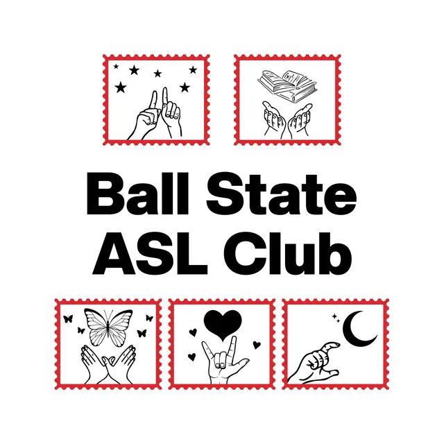 Ball State ASL Club Illustrated Hand Signs PR Shirt
