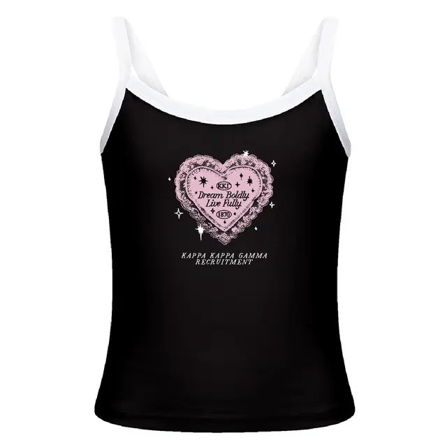 Kappa Kappa Gamma Lace Heart and Sparkles Recruitment Tank 2
