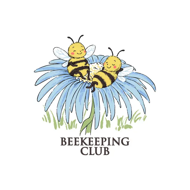 Beekeeping Club Cute Bees on Flower PR Hoodie