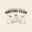 Writing Club Bunny Trio Text PR Hoodie