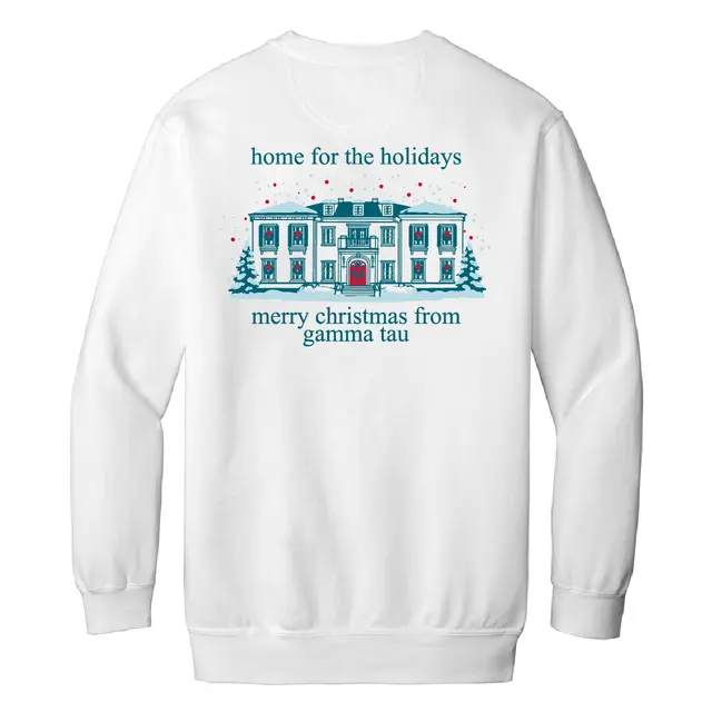 Zeta Tau Alpha Mansion Illustration Holidays Sweater 2