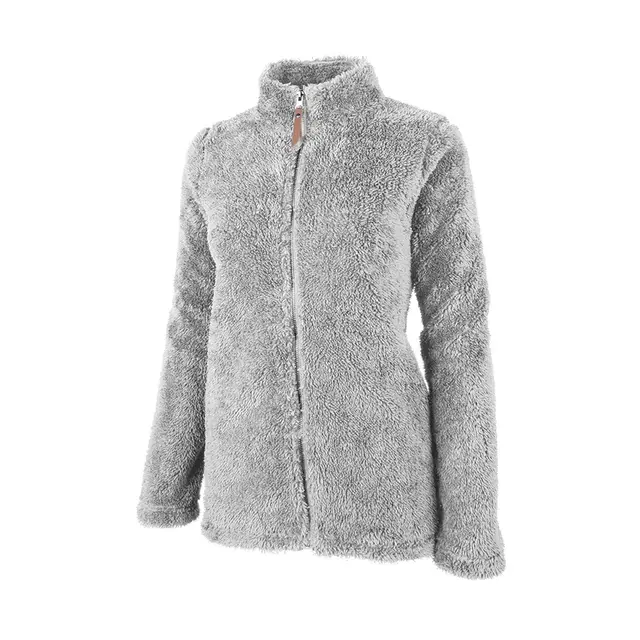 Customizable Charles River Women's Newport Full Zip Fleece Jacket 5978 Grey Front